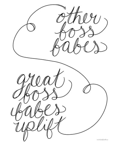 Great Boss Babes Uplift Black Ornate Wood Framed Art Print with Double Matting by Kamdon Kreations