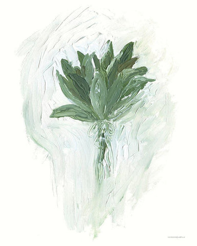 A Whole Bunch of Sage White Modern Wood Framed Art Print with Double Matting by Kamdon Kreations