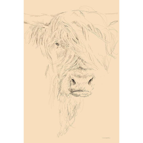 Hairy Sally Black Modern Wood Framed Art Print with Double Matting by Kamdon Kreations