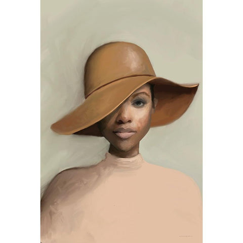Luminescence Under a Hat Black Modern Wood Framed Art Print by Kamdon Kreations