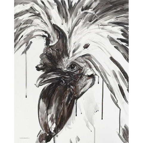 Fierce Black Modern Wood Framed Art Print by Kamdon Kreations