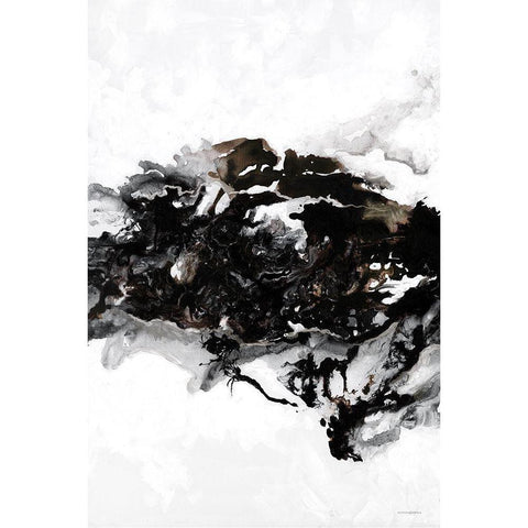 Eruption Black Modern Wood Framed Art Print with Double Matting by Kamdon Kreations