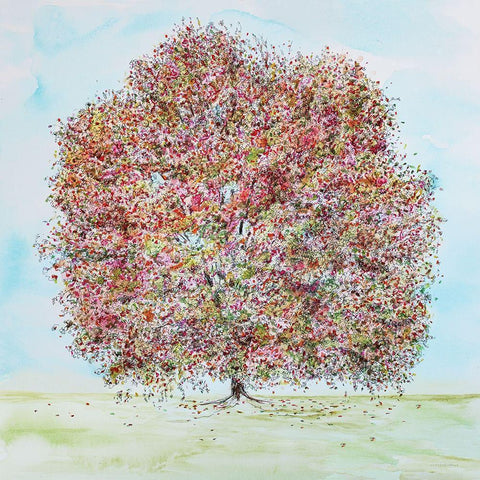 The Giving Tree White Modern Wood Framed Art Print with Double Matting by Kamdon Kreations