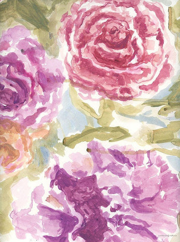 Warm Violet 1 Black Ornate Wood Framed Art Print with Double Matting by Kamdon Kreations