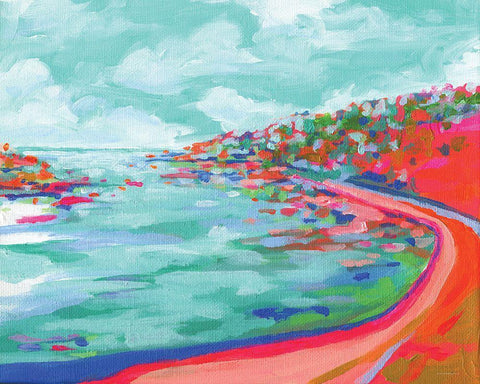 Boat Party White Modern Wood Framed Art Print with Double Matting by Kamdon Kreations