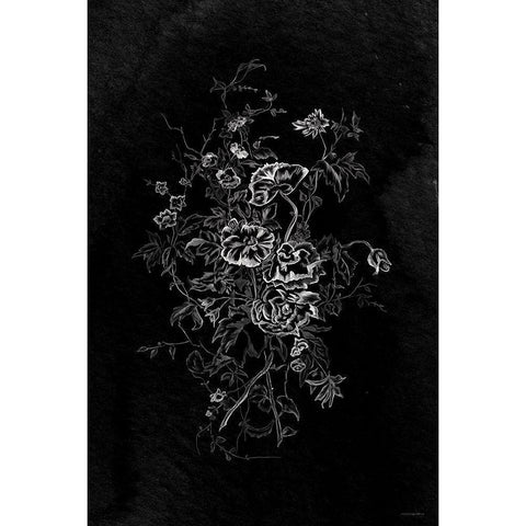 Lacey Flowers Black Modern Wood Framed Art Print by Kamdon Kreations
