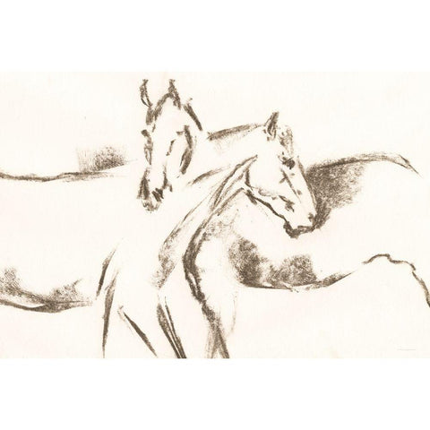 Filly Friends White Modern Wood Framed Art Print by Kamdon Kreations