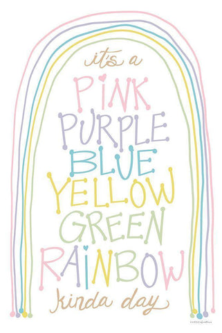 Rainbow Kinda Day White Modern Wood Framed Art Print with Double Matting by Kamdon Kreations