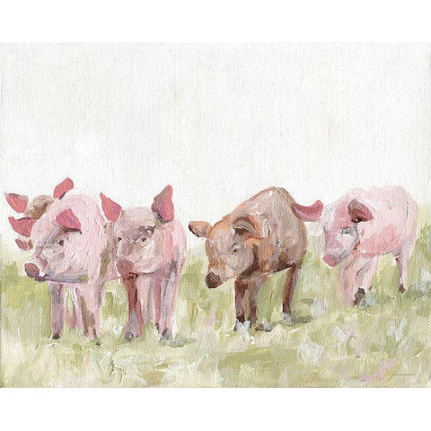 This Little Piggieâ€¦ Black Modern Wood Framed Art Print with Double Matting by Kamdon Kreations