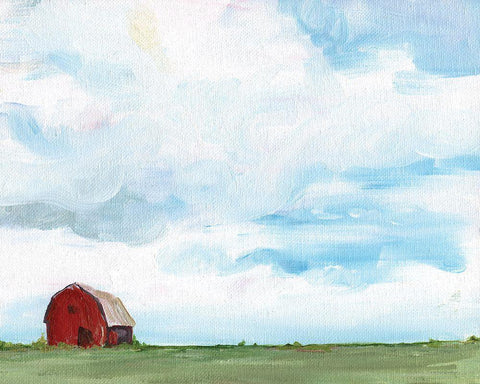 Farming on the Range White Modern Wood Framed Art Print with Double Matting by Kamdon Kreations