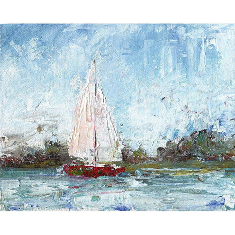 Here We Go a Sailing Gold Ornate Wood Framed Art Print with Double Matting by Kamdon Kreations