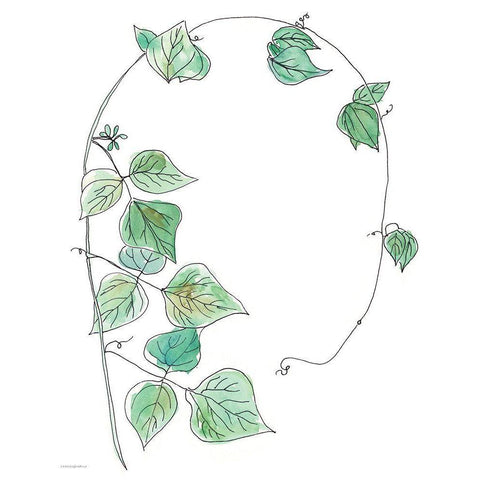 Curly Q Gold Ornate Wood Framed Art Print with Double Matting by Kamdon Kreations