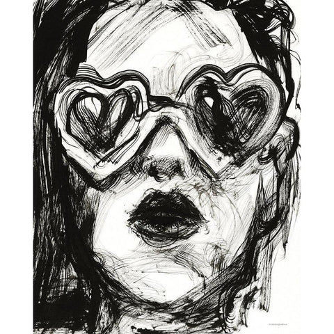 Love Goggles Gold Ornate Wood Framed Art Print with Double Matting by Kamdon Kreations