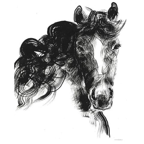 Sweet Filly Gold Ornate Wood Framed Art Print with Double Matting by Kamdon Kreations