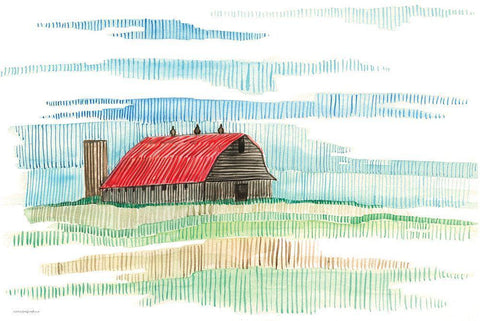Patches of Grass White Modern Wood Framed Art Print with Double Matting by Kamdon Kreations