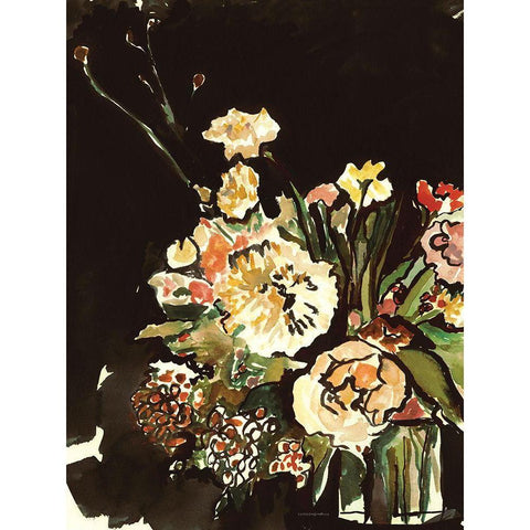 Evening Study in the Garden   Black Modern Wood Framed Art Print by Kamdon Kreations