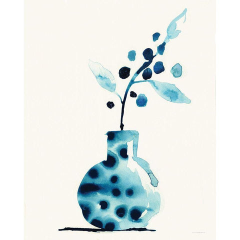 Wild Berries Black Modern Wood Framed Art Print with Double Matting by Kamdon Kreations
