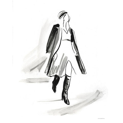 Overcoat Black Modern Wood Framed Art Print by Kamdon Kreations