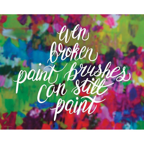 Broken Paintbrushes Black Modern Wood Framed Art Print by Kamdon Kreations