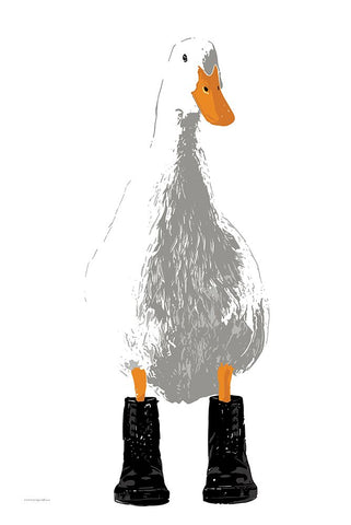 Duck in Docs II Black Modern Wood Framed Art Print by Kamdon Kreations