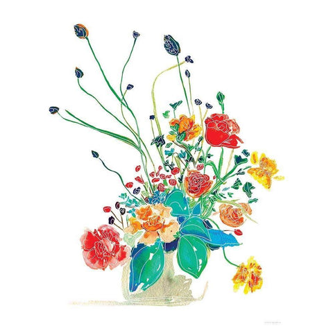 Tropical Punch White Modern Wood Framed Art Print by Kamdon Kreations