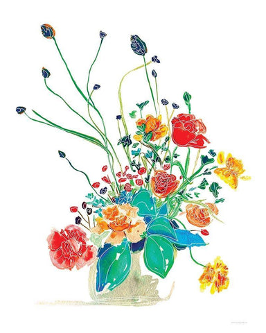 Tropical Punch White Modern Wood Framed Art Print with Double Matting by Kamdon Kreations