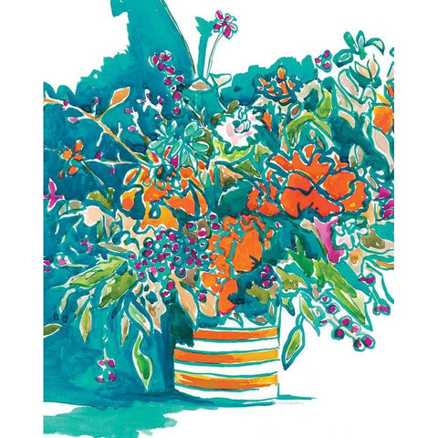 Bright Hues of Summer Black Modern Wood Framed Art Print with Double Matting by Kamdon Kreations