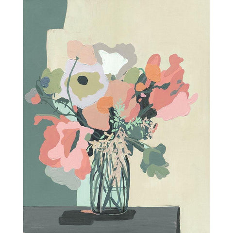 Blush Pink Cutout Black Modern Wood Framed Art Print by Kamdon Kreations