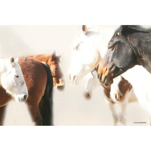 The Herd     Black Modern Wood Framed Art Print by Brooks, Kari