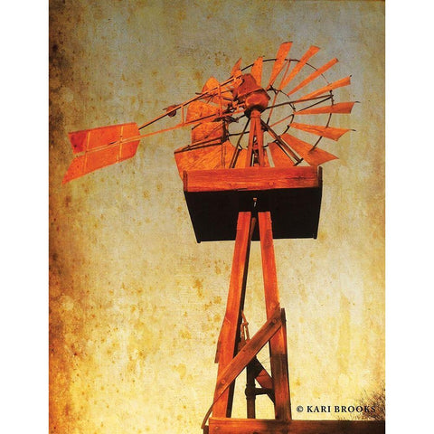 Chips Windmill I   Black Modern Wood Framed Art Print with Double Matting by Brooks, Kari