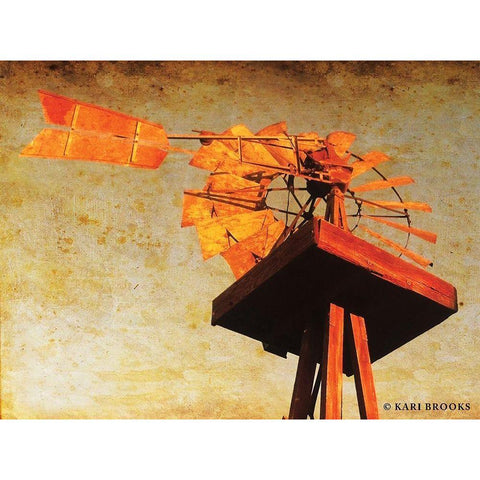 Chips Windmill II   White Modern Wood Framed Art Print by Brooks, Kari