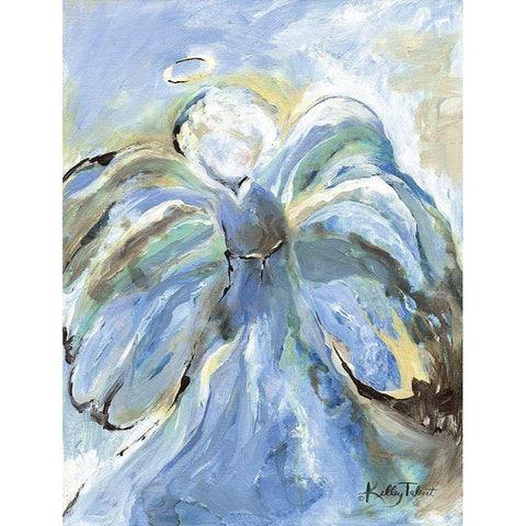 Angel Kisses White Modern Wood Framed Art Print by Talent, Kelley