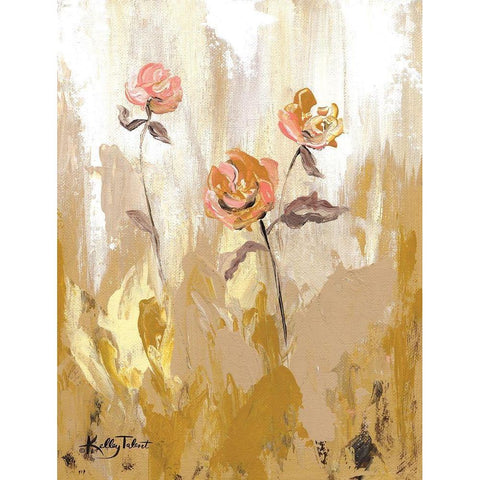 Gold Petals Dancing in the Wind I Gold Ornate Wood Framed Art Print with Double Matting by Talent, Kelley