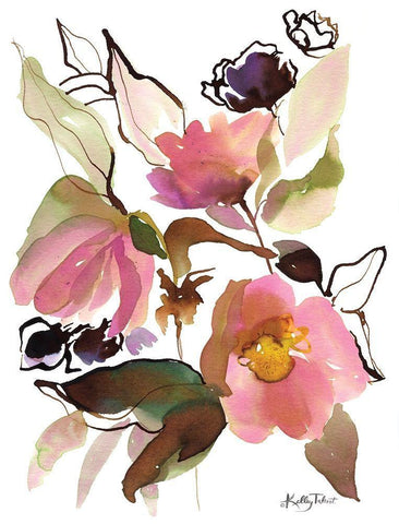 Bohemians Blossoms II White Modern Wood Framed Art Print with Double Matting by Talent, Kelley