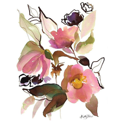 Bohemians Blossoms II Black Modern Wood Framed Art Print by Talent, Kelley