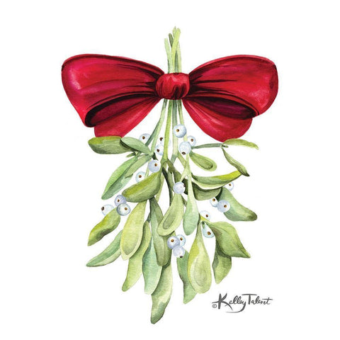 Mistletoe Kisses    Black Modern Wood Framed Art Print with Double Matting by Talent, Kelley