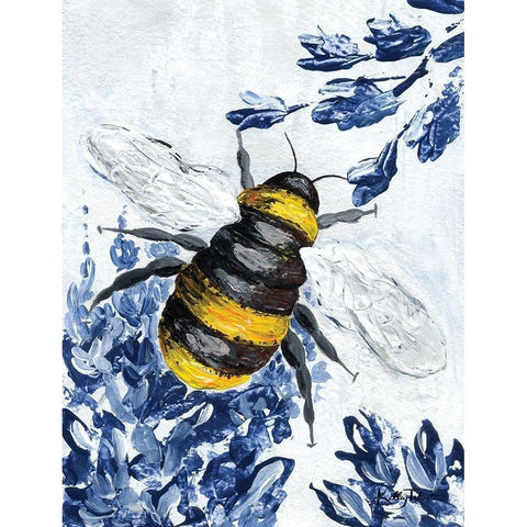 Bumble Bee Garden Black Modern Wood Framed Art Print with Double Matting by Talent, Kelley