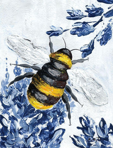 Bumble Bee Garden White Modern Wood Framed Art Print with Double Matting by Talent, Kelley