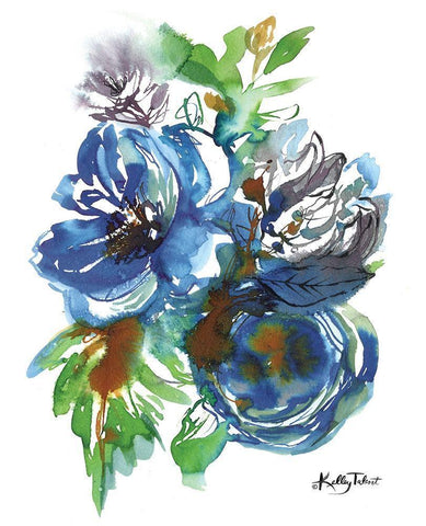 Summer Blues I White Modern Wood Framed Art Print with Double Matting by Talent, Kelley