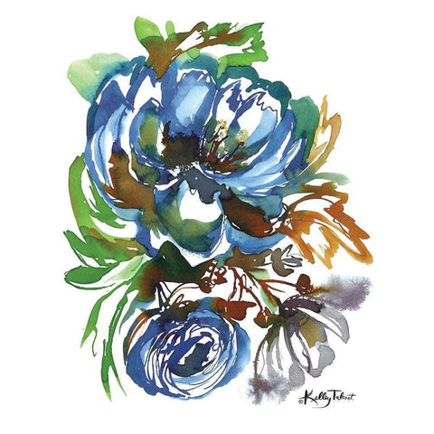 Summer Blues II White Modern Wood Framed Art Print by Talent, Kelley