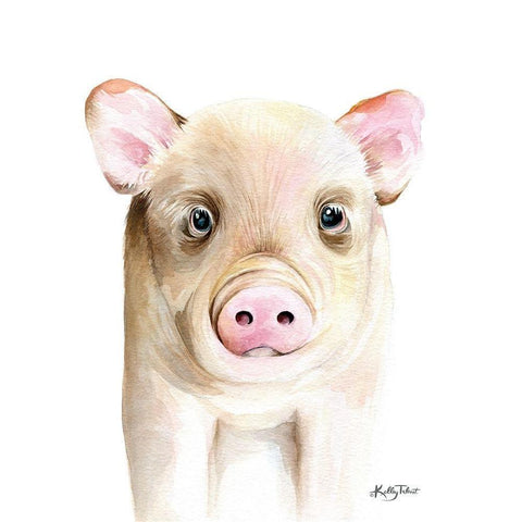 Patty the Pig Gold Ornate Wood Framed Art Print with Double Matting by Talent, Kelley