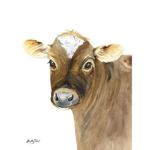 Buddy the Cow White Modern Wood Framed Art Print by Talent, Kelley