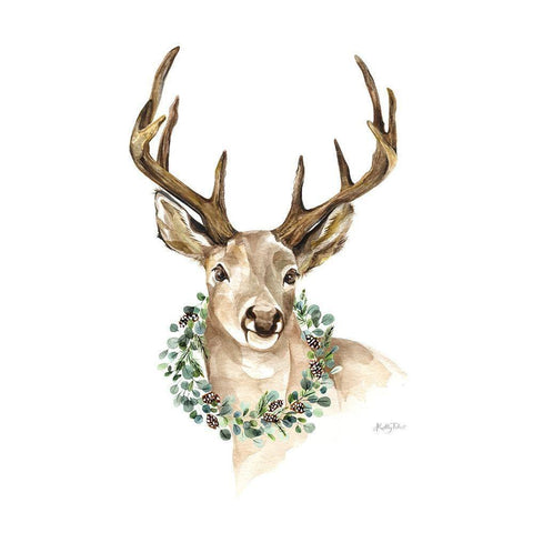Woodland Deer Gold Ornate Wood Framed Art Print with Double Matting by Talent, Kelley