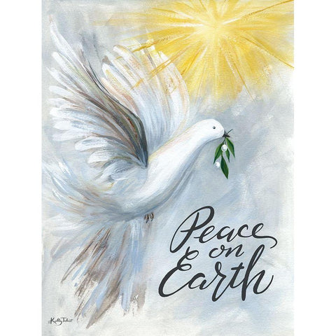 Peace on Earth Dove Black Modern Wood Framed Art Print with Double Matting by Talent, Kelley