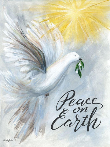 Peace on Earth Dove White Modern Wood Framed Art Print with Double Matting by Talent, Kelley