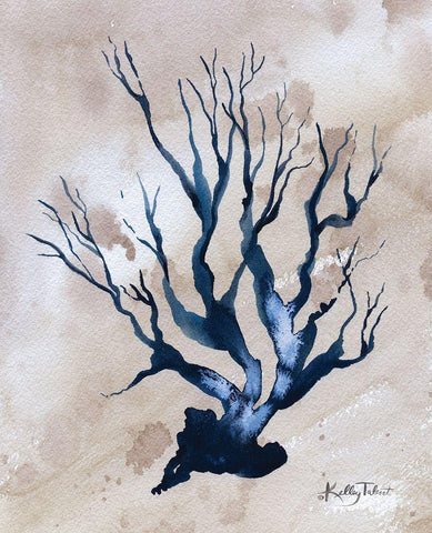 Oceans Reef I Black Ornate Wood Framed Art Print with Double Matting by Talent, Kelley
