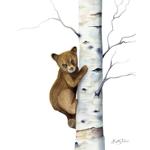 Bear Up a Tree Gold Ornate Wood Framed Art Print with Double Matting by Talent, Kelley
