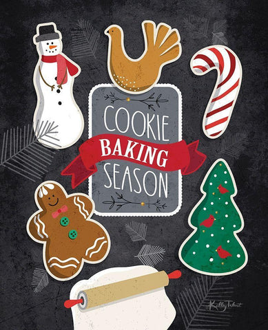 Cookie Baking Season Black Ornate Wood Framed Art Print with Double Matting by Talent, Kelley