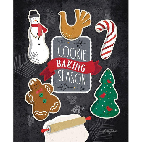 Cookie Baking Season Black Modern Wood Framed Art Print with Double Matting by Talent, Kelley