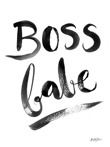 Boss Babe White Modern Wood Framed Art Print with Double Matting by Talent, Kelley